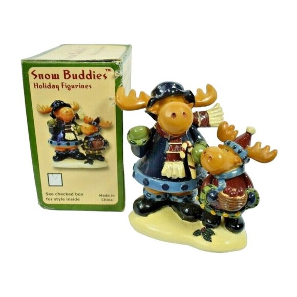 Akcents Snow Buddies Moose 5in Tall Holiday Figurines with Box - Picture 11 of 11